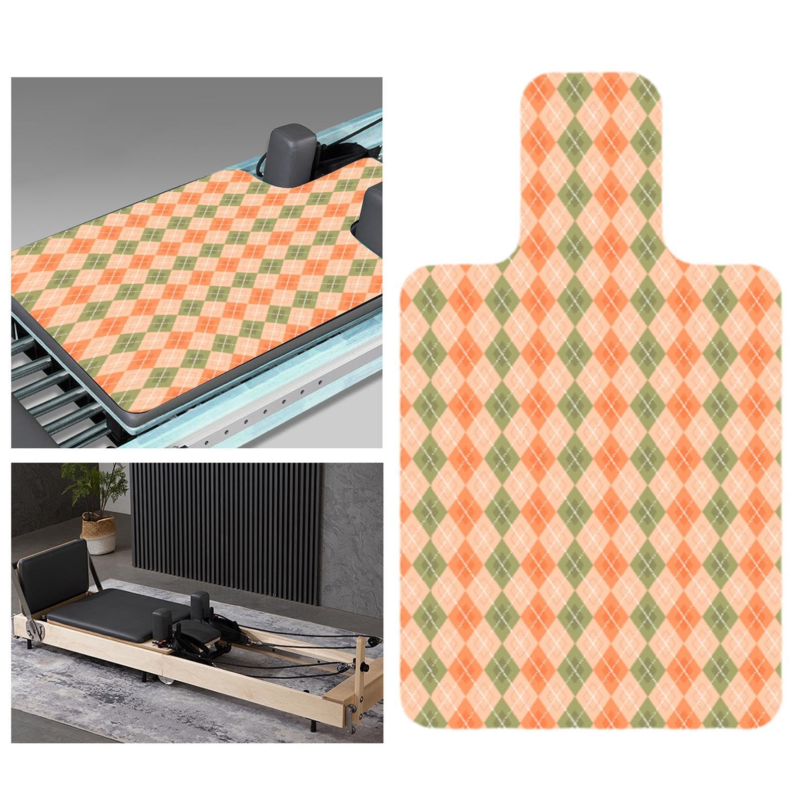 Vaveren Pilates Reformer Mat Towel Cover Matting Suede Rubber Backing Portable Yoga Nonslip Pad for Gym Floor Women Men Body Balance, Orange