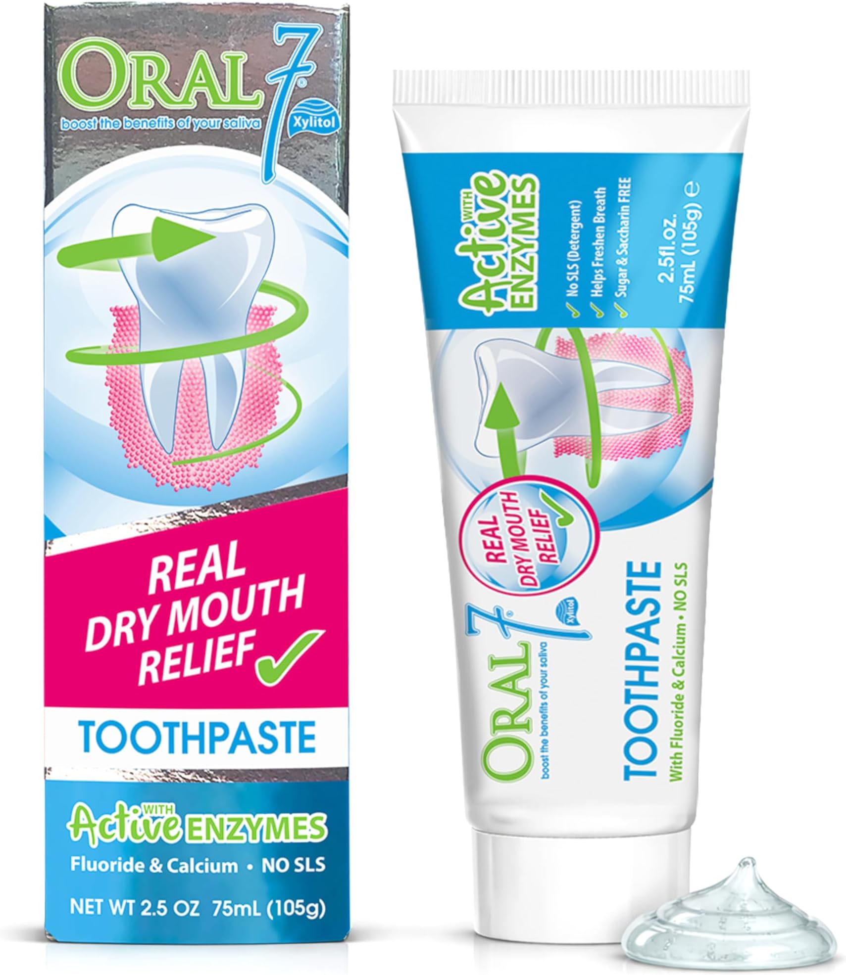 Oral7 Dry Mouth Moisturizing Toothpaste Containing Enzymes, 2.5oz