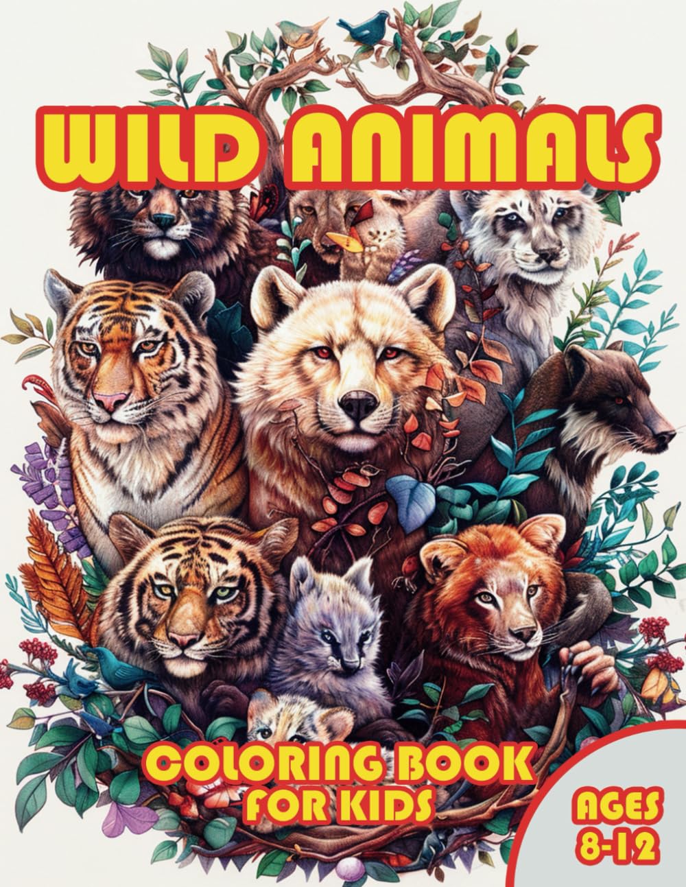 Wild Animals Coloring Book for Kids: 50+ Fun and Educational Wildlife Illustrations from Around the World to Spark Creativity and Wonder in Young Nature Lovers