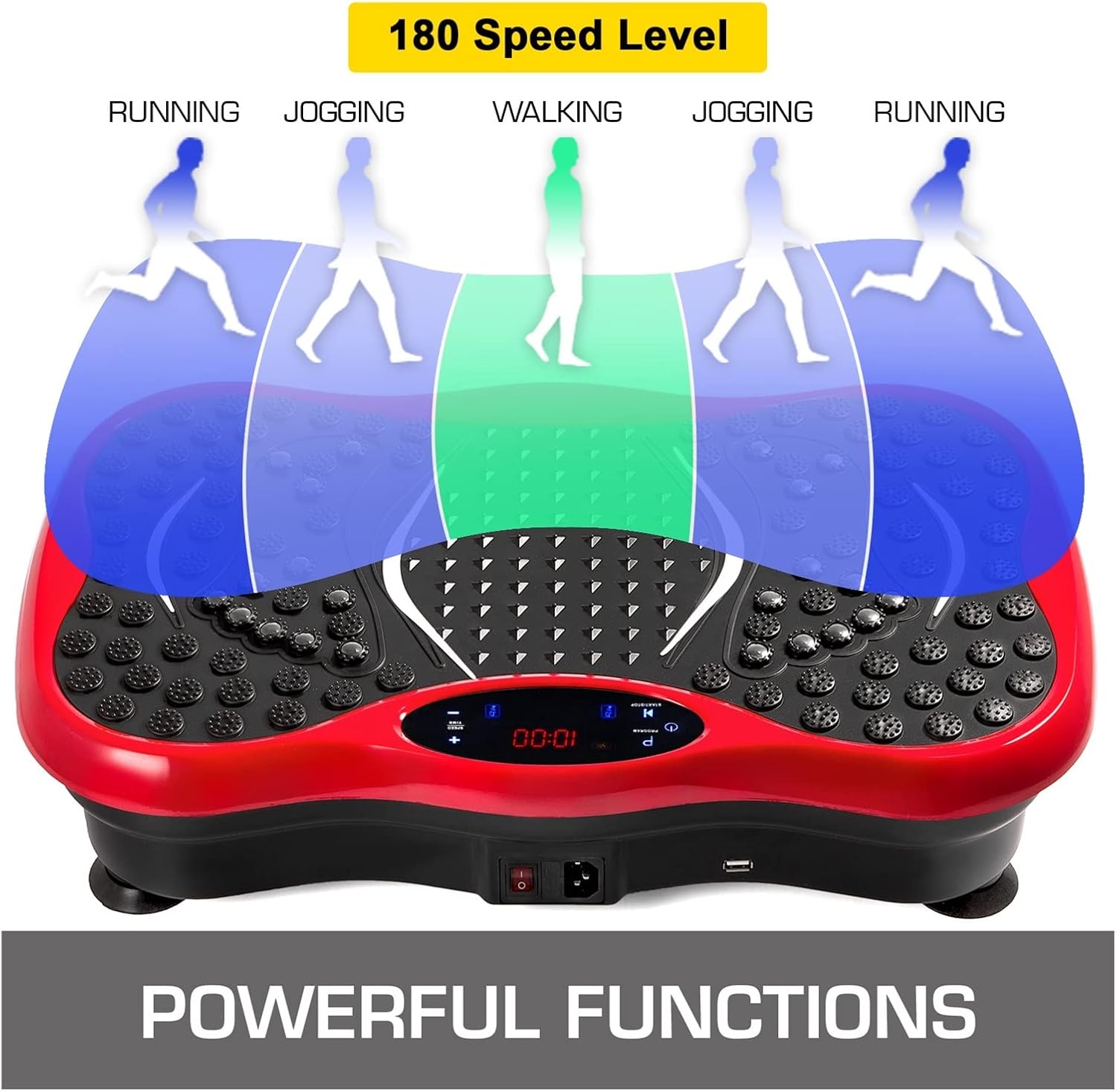 Vibration Platform Plate Whole Body Massager Machine With Resistance Bands & Remote Control For Fat Burning, Weight Loss