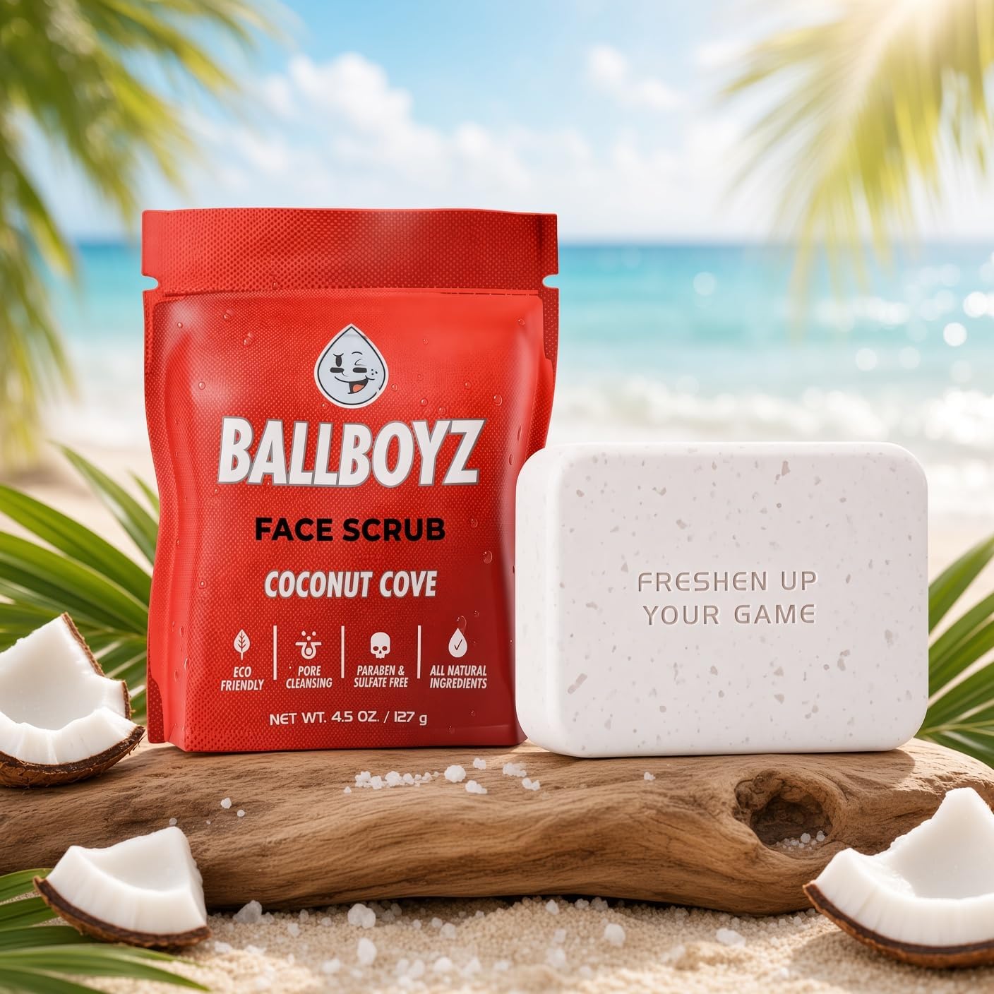 Ballboyz Face & Body Scrub (Coconut Cove)