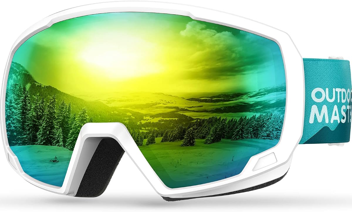OutdoorMaster Kids Ski Goggles Anti-Fog OTG Snow Goggles for Winter Sports | Multi-Layer Foam, Impact Lens, Lightweight Frame, Anti-Scratch, OTG Friendly, Wide View, Air Vents, for Snow Sports