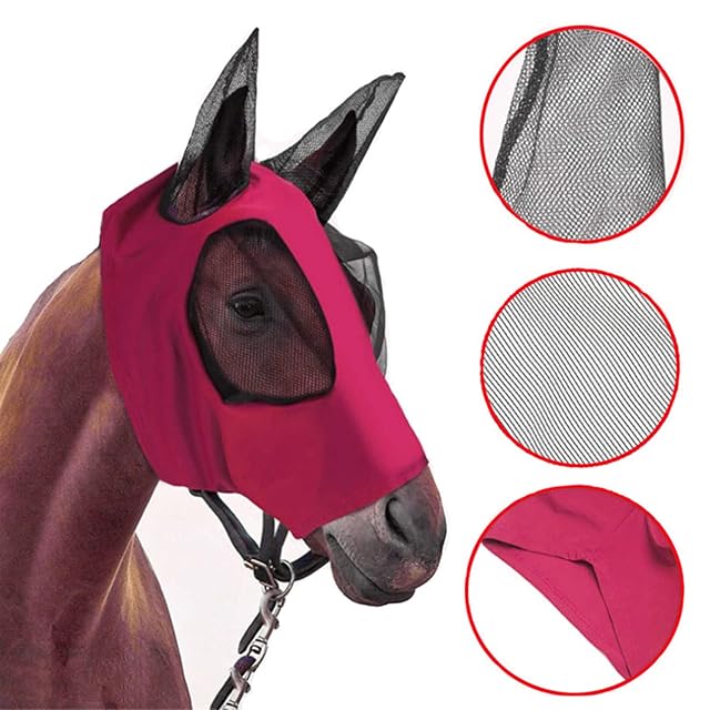Foto 5 de 7 de XFSRG Mascara Antimoscas Caballo Respirable Mascara Caballo Moscas con Protección Uvmascara para Caballos…