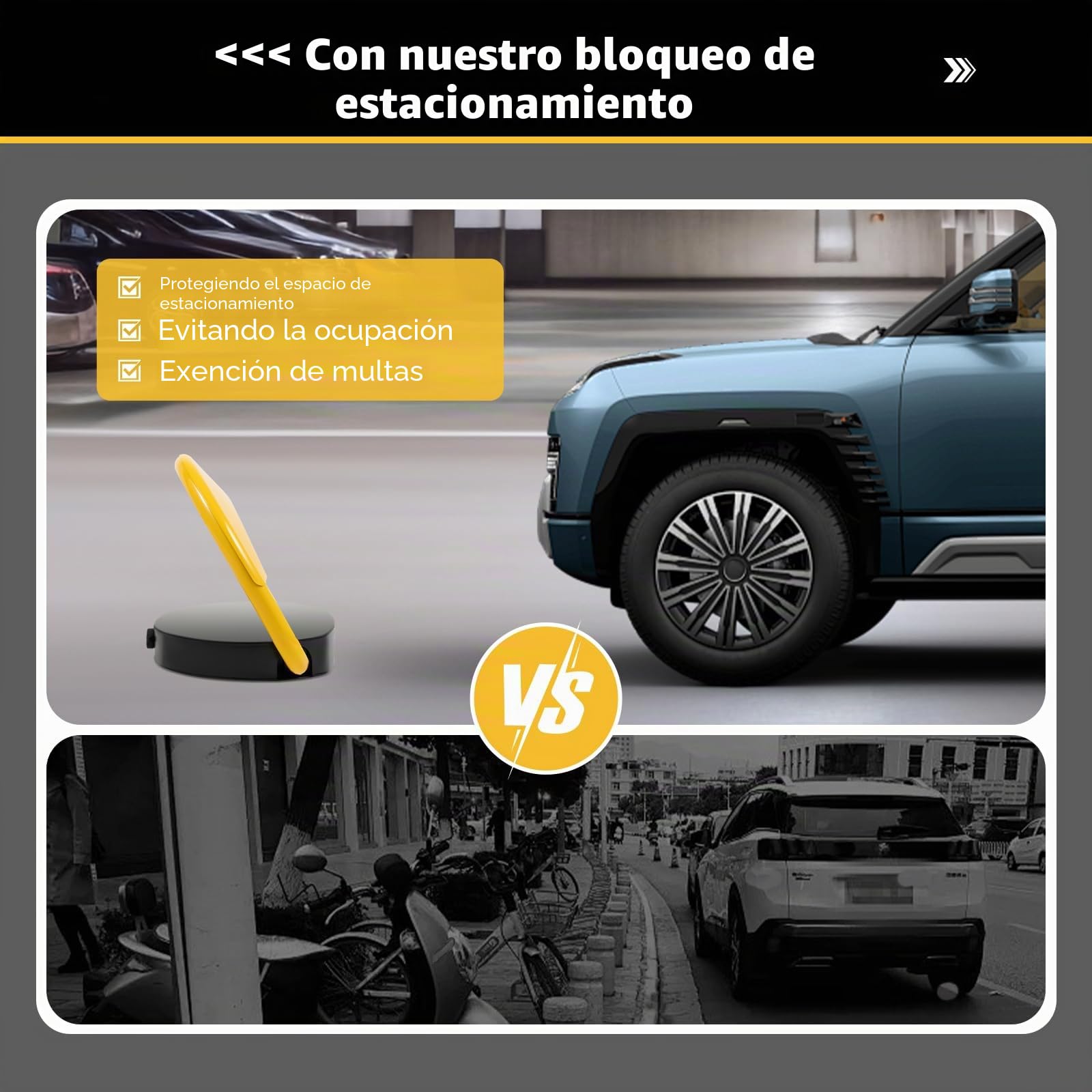 Bloqueo de aparcamiento con mandos a distancia, poste de estacionamiento teledirigido, resistente al agua, bloqueo automático de estacionamiento, bloqueo de estacionamiento de coche con