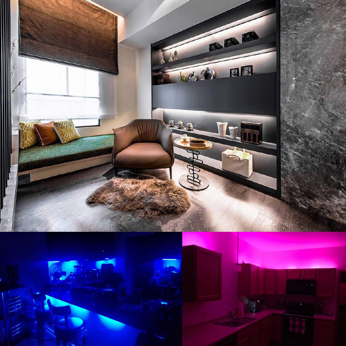 AFONLI Wireless LED Light bar with Remote Control, 12 inch LED Dimmable Under Cabinet Lighting Kit, RGB Counter Lighting Bar Closet Desk Computer Bookshelf Bed Showcase Light