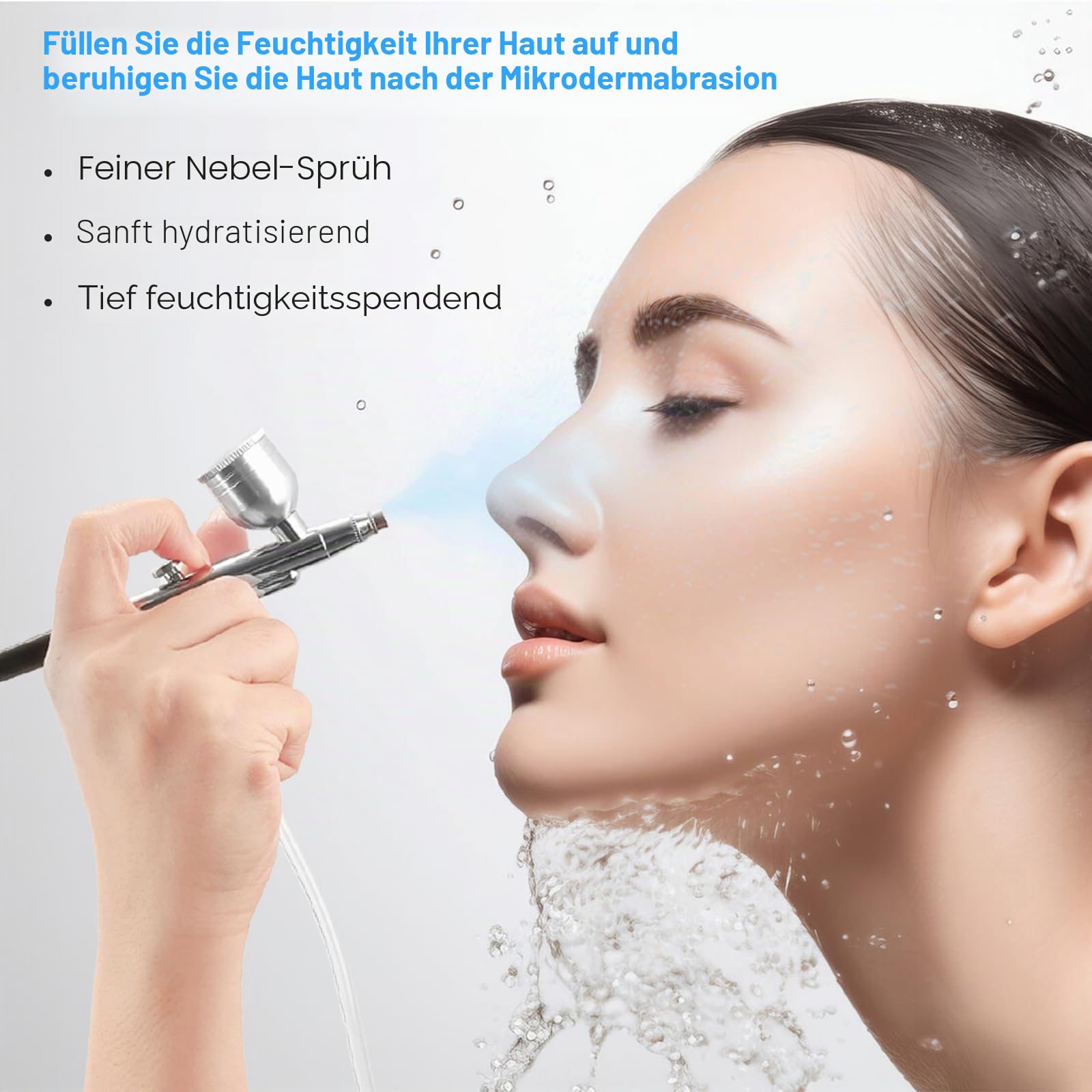 iklestar 3 in 1 Mikrodermabrasionsgerät Gesicht mit Sprühpistole, Professionelles Diamant Dermabrasions Gesichtsbehandlungsset Mikrodermabrasionsgerät für Salon und Heimgebrauch, 65-68cmHg