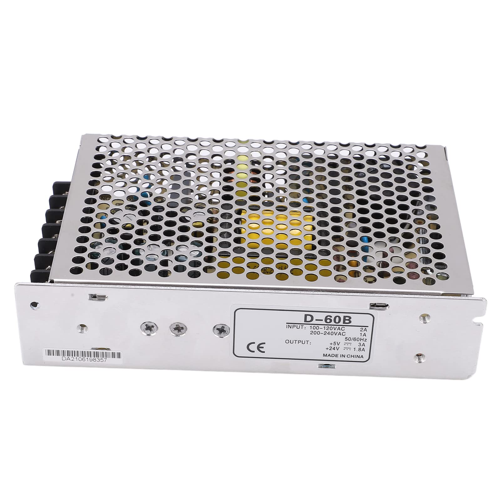 Fafeicy Alimentatore D-60B DC a Doppia Uscita 5V 24V con Protezione Sovraccarico e Cassetta di Giunzione per Macchinari Elettronici