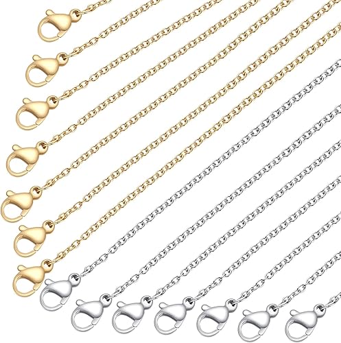 Miniatura 1 de Cadena de acero inoxidable para la fabricación de joyas cadenas de collar LUCKYPADS a granel de 0.059 in, cadenas delgadas de 0.059 in, paquete de