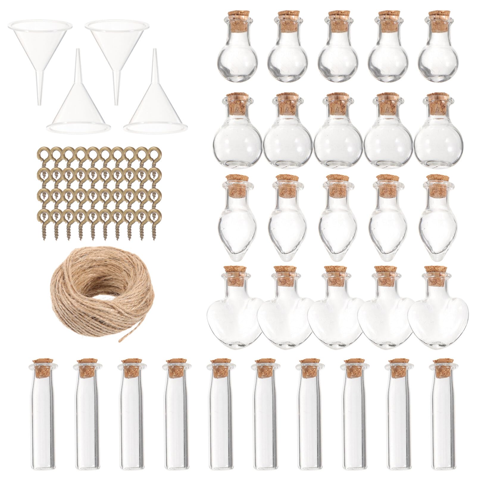 Bouteilles verre transparentes miniatures EXCEART avec bouchon liège