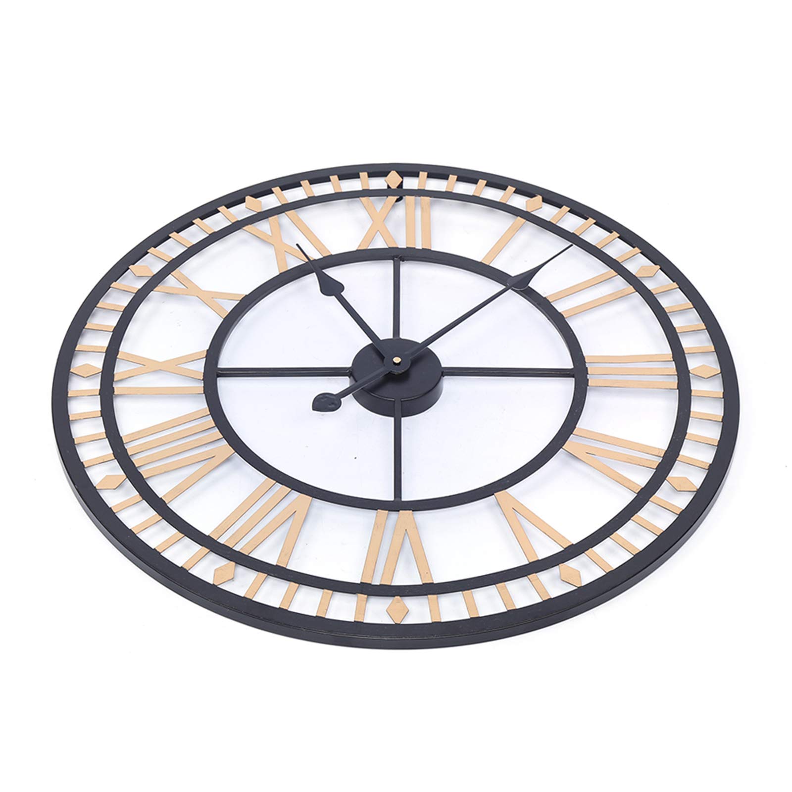 Reloj de pared grande con números romanos, reloj de pared para sala de estar, redondo, estilo vintage, reloj de pared analógico, números romanos, 80 cm de diámetro