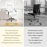 Vista 7 de Silla de oficina, silla de oficina grande y alta, silla de oficina ejecutiva con reposapiés, silla de oficina ergonómica, sillas de escritorio