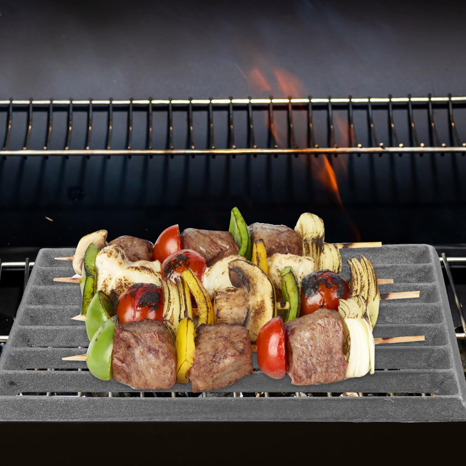 Wysokiej jakości żeliwny ruszt do grillowania – odporne na wysokie temperatury akcesorium do palenisk idealny do gotowania na świeżym powietrzu rodzinnych spotkań i imprez – wszechstronny i