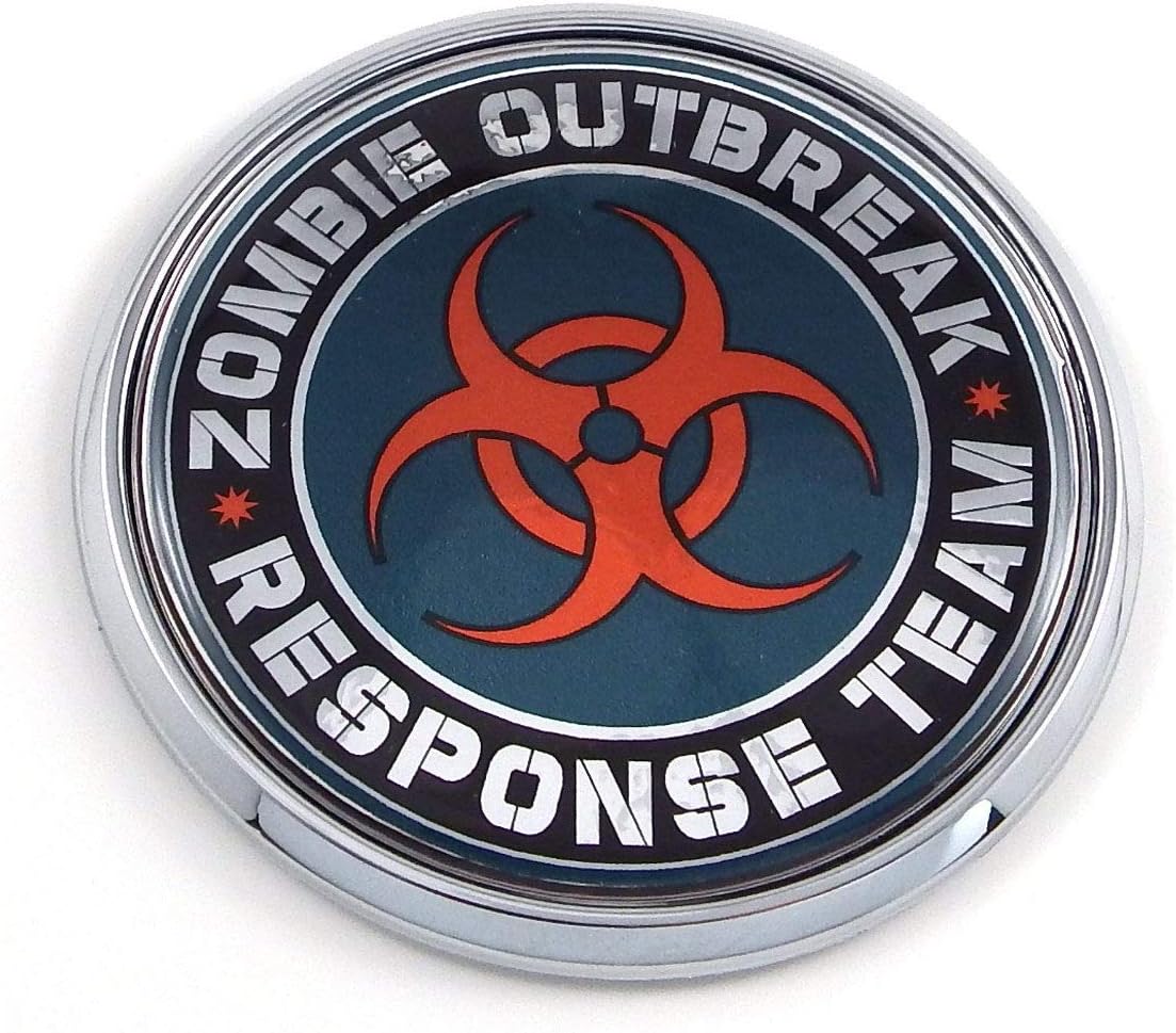 Zombie Outbreak 2.75" Car Chrome Round Emblem Decal 3D Badge