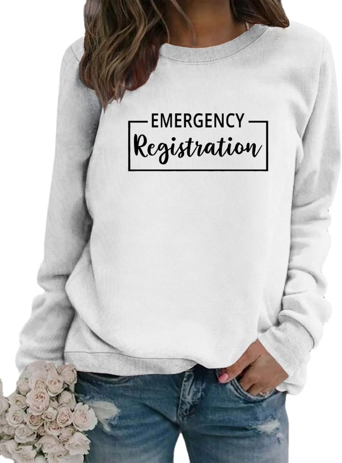 YourTees Emergency Registration Women's Fashion Sweatshirts - Stay Stylish and Safe