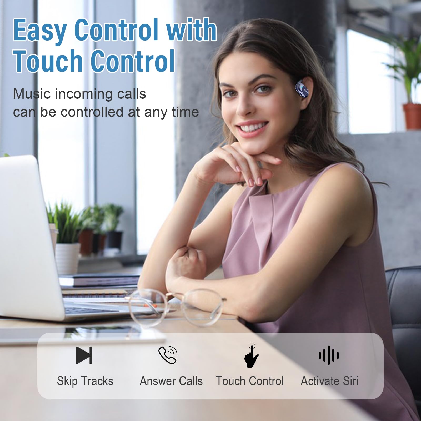 Bluetooth 5.4 Auricolari traduttori in Tempo reale con 164 Lingue, Cuffie Traduttore Simultaneo Vocale con 7 Modalità per Viaggi, Studio, Affari, Blu
