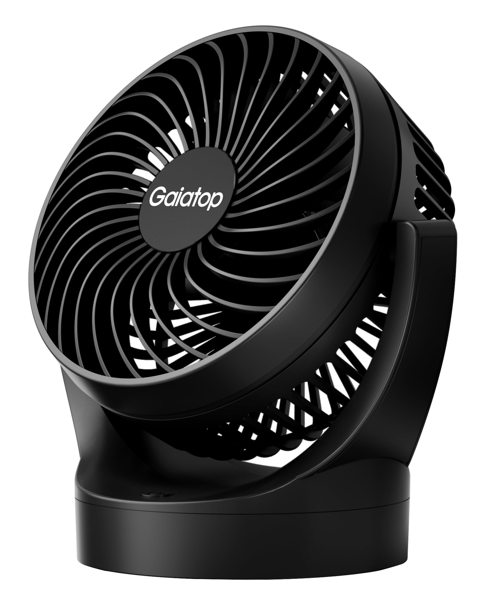 Gaiatop-Luckymax Gaiatop Portable Desk Fan, 3 Adjustable Speeds, Elegant Black, Quiet Brushless Motor, 4000mAh Long-Lasting Battery, 135° Tilt Bedroom Fan for Home/Office/Outdoor