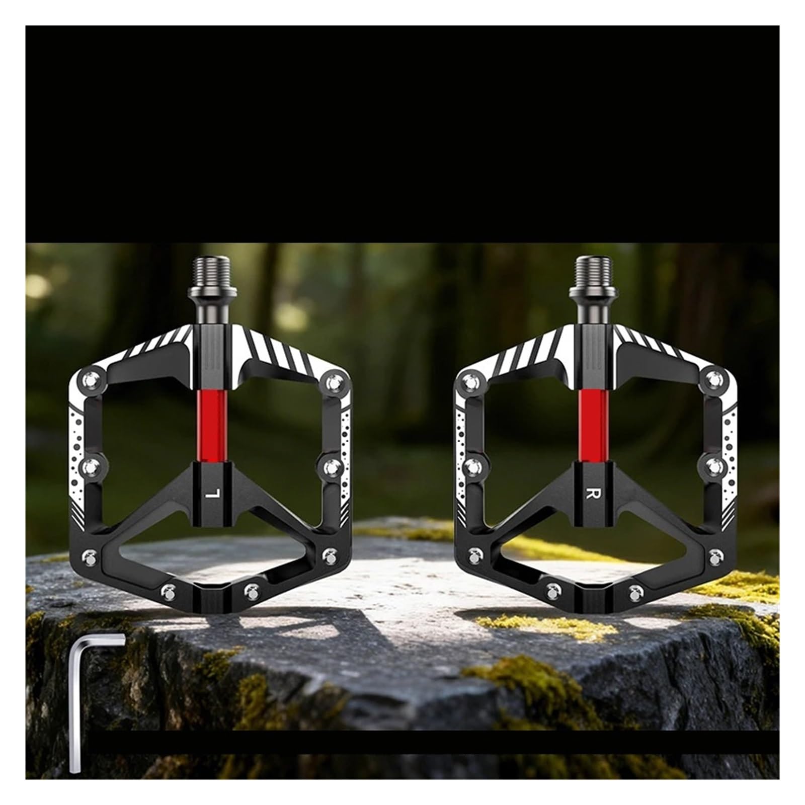 Generico Pedali for mountain bike Piattaforma con cuscinetti DU antiscivolo in lega di alluminio 9/16''