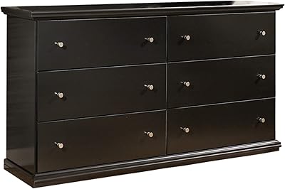 Signature Design by Ashley Maribel Classic 6 Drawer Dresser, Black