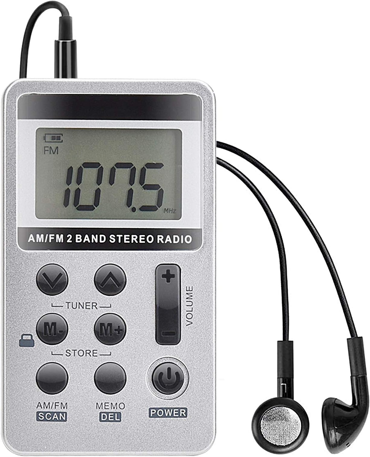 Amazon.com: Pocket AM FM 2 Band Radio, Mini DSP Digital Tuning Receiver ...