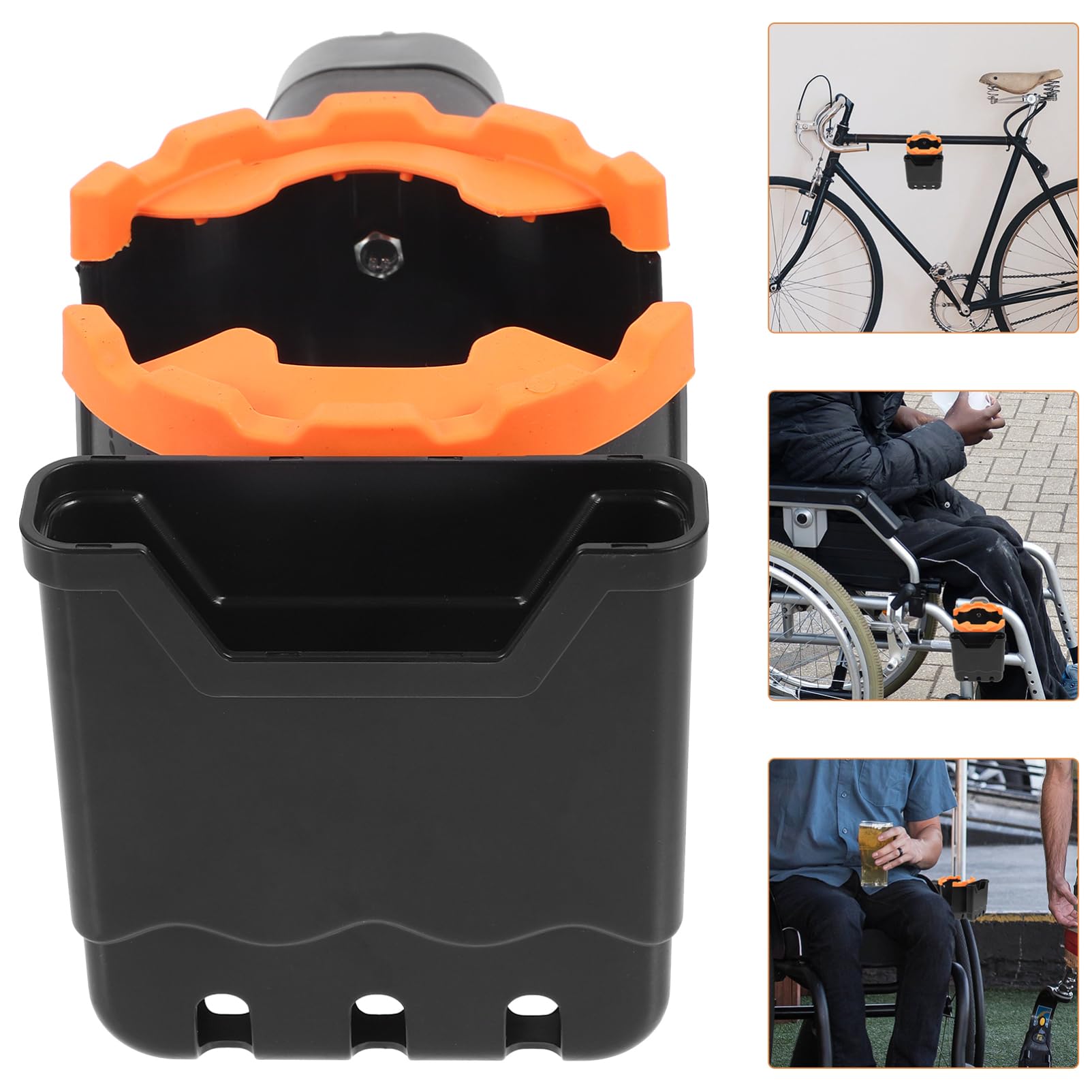 minkissy Wheel Chair Cup Holder Mobile Cup Holder for Wheelchair Walker Scooter Stroller Abs Rubber Construction Easy to Use