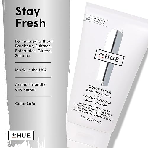 Miniatura 5 de dpHUE Color Fresh Blow Dry Creme - 5 oz - Hidrata, añade brillo y protege contra daños por calor, con aceite de argán y manteca de karité, para todo