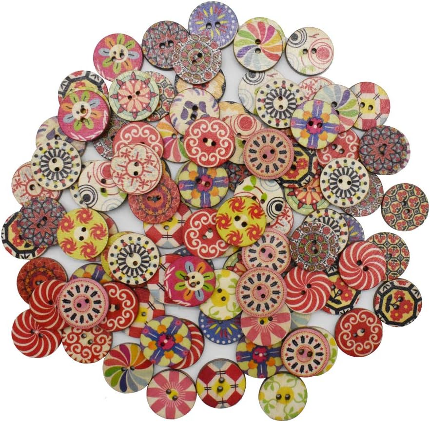 Amazon.com: 200Pcs Mixed Wooden Buttons in Bulk Buttons for Crafts ...