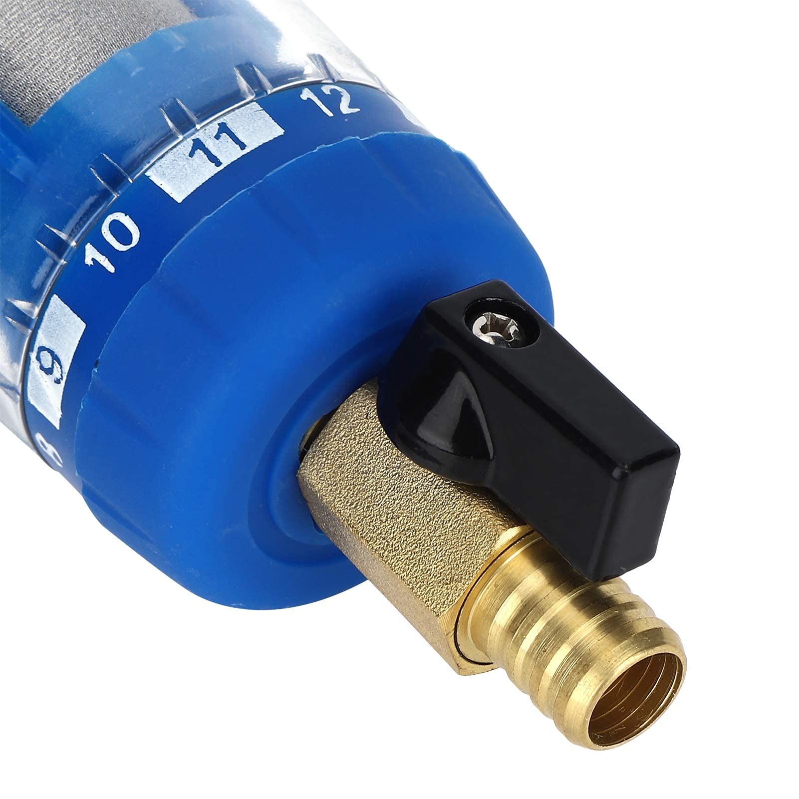 Filtro de agua prefilte de 1 pulgada, de filtro de tubería de agua para agua de pozo, filtro reutilizable para bombas G1 (1 pulgada) MNPT + G3/4 (6 puntos) FNPT