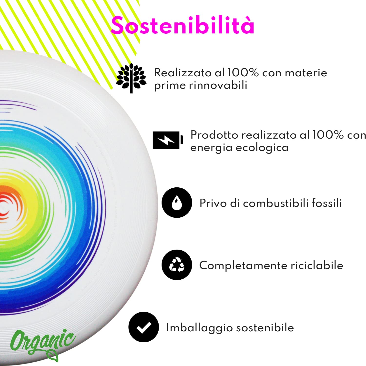Euro Disco Ultimate Frisbee 175g Rainbow Duro