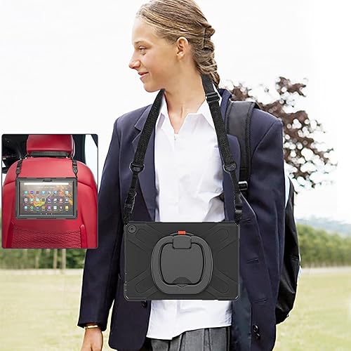 Miniatura 6 de Funda portátil de rotación de 360 para tablet Fire HD 10 y 10 Plus (11 generación, lanzamiento de 2021, funda resistente con soporte giratorio,