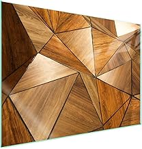 TMK ArtDeko Hob Cover 70 x 52 cm, 1 Piece, Splash Protection, Chopping Board, Wood