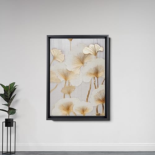 Miniatura 5 de Original Ginkgo biloba Print On Canvas, Modern Textured Gold Wall Art, Abstract Gold Leaves Print, Living room Wall Decor, Modern Wall Art, Decor