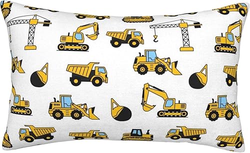 Fundas de almohada de terciopelo con cremallera compatibles con equipos de construcción, carretillas elevadoras, grúas, excavadoras, tractores,