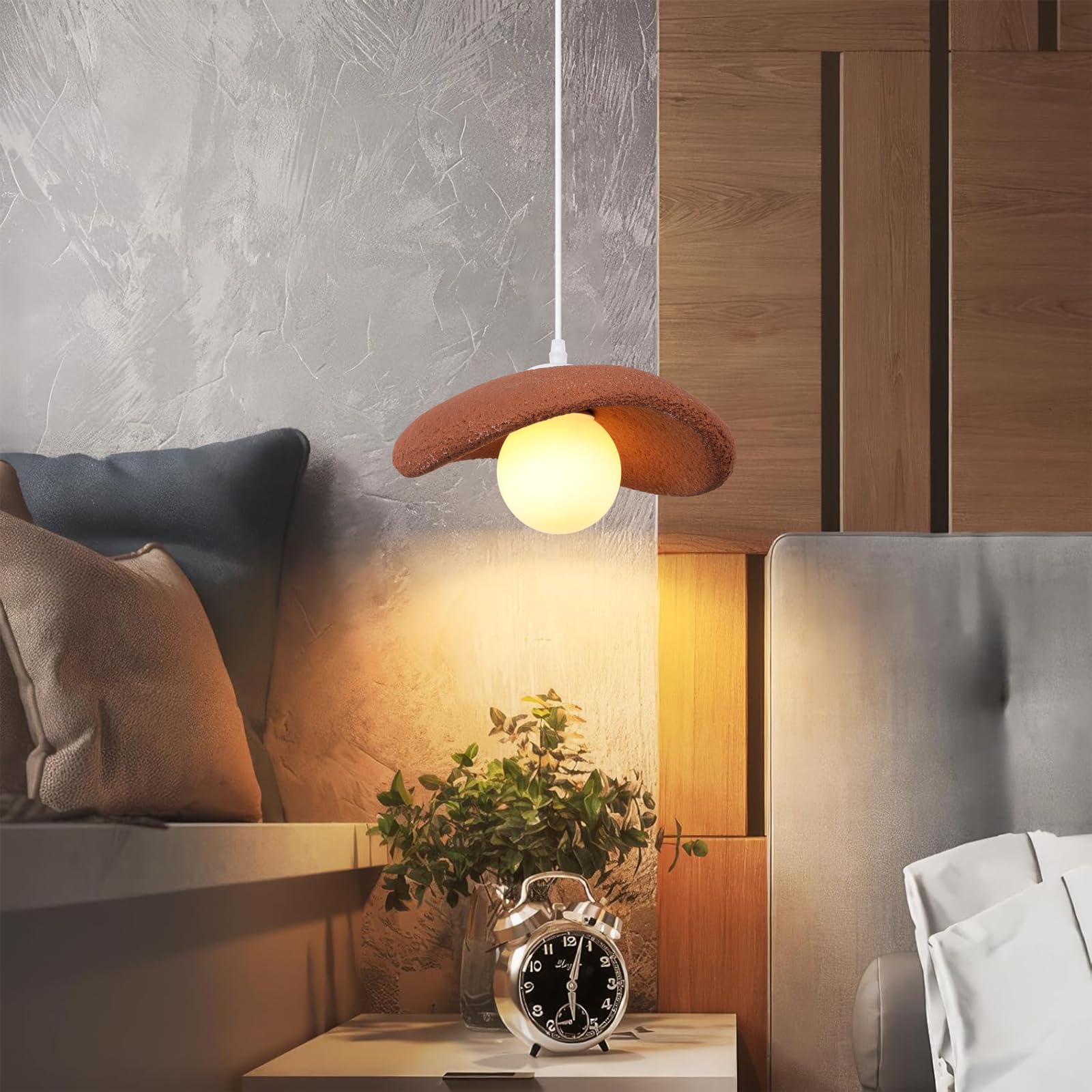 Żyrandol, nowoczesny, kreatywny, Wabi-Sabi, lampa wisząca, Ø 30 cm, abażur, lampa sufitowa, oświetlenie wewnętrzne, Avce G9, źródło światła do kuchni, jadalni, sypialni