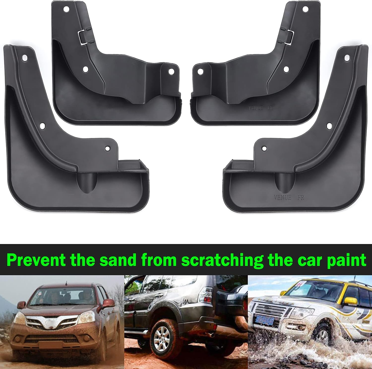 XUKEY 4pcs Mud Flaps Splash Guard Mudguards Fender Tire Protector Rear Front for Hyundai Venue 2023 2022 2021 2020 2019