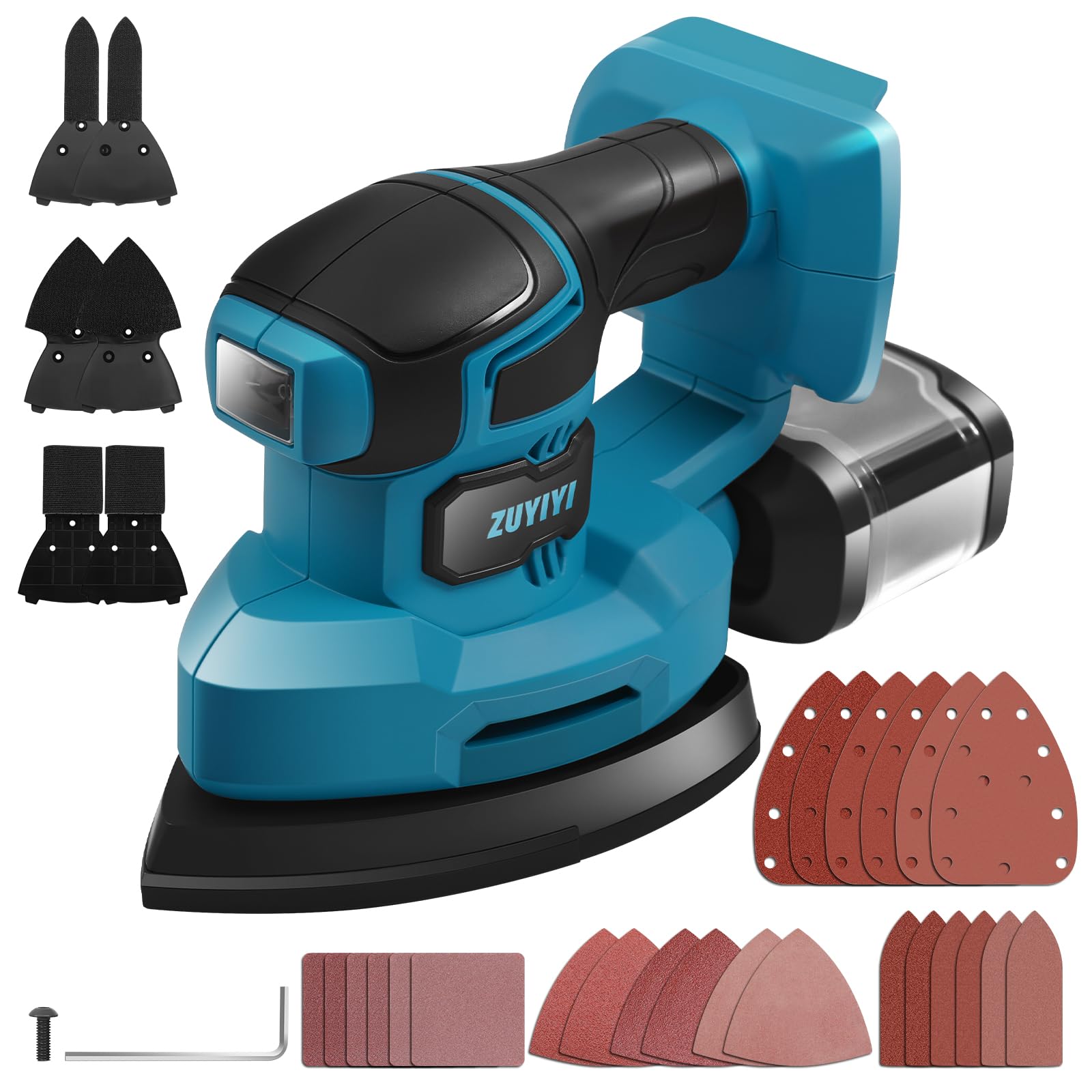 ZUYIYI Cordless Detail Sander for Makita 18V Battery, 13000 OPM Palm Sander