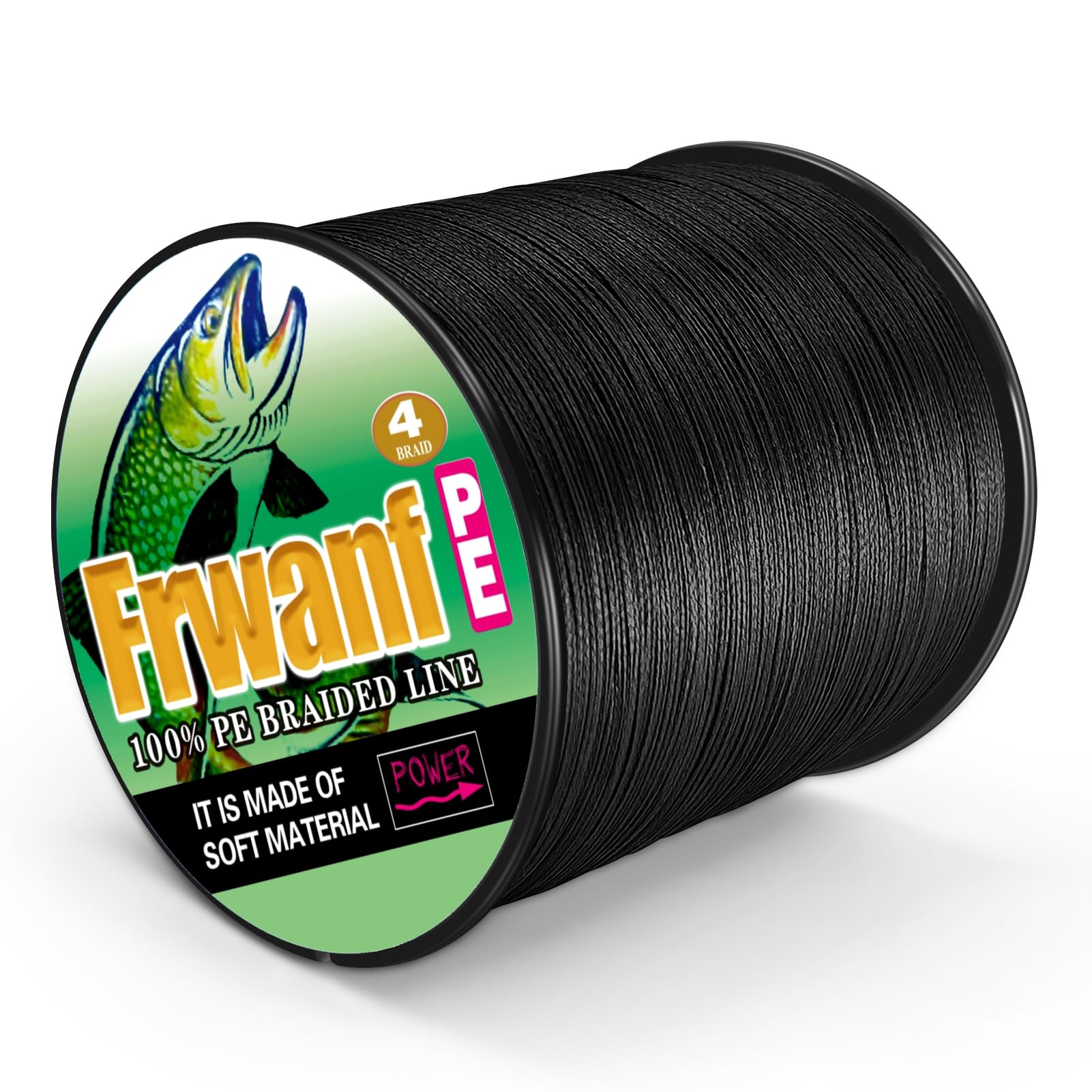Frwanf Black Braided Fishing Line Color Never Fade 100M-2000M 6-300LB Super Strong PE Fishing Line Abrasion Resistant Fishing Wire Zero Stretch (300m/328Yards 6lb/0.10mm) - Image 2