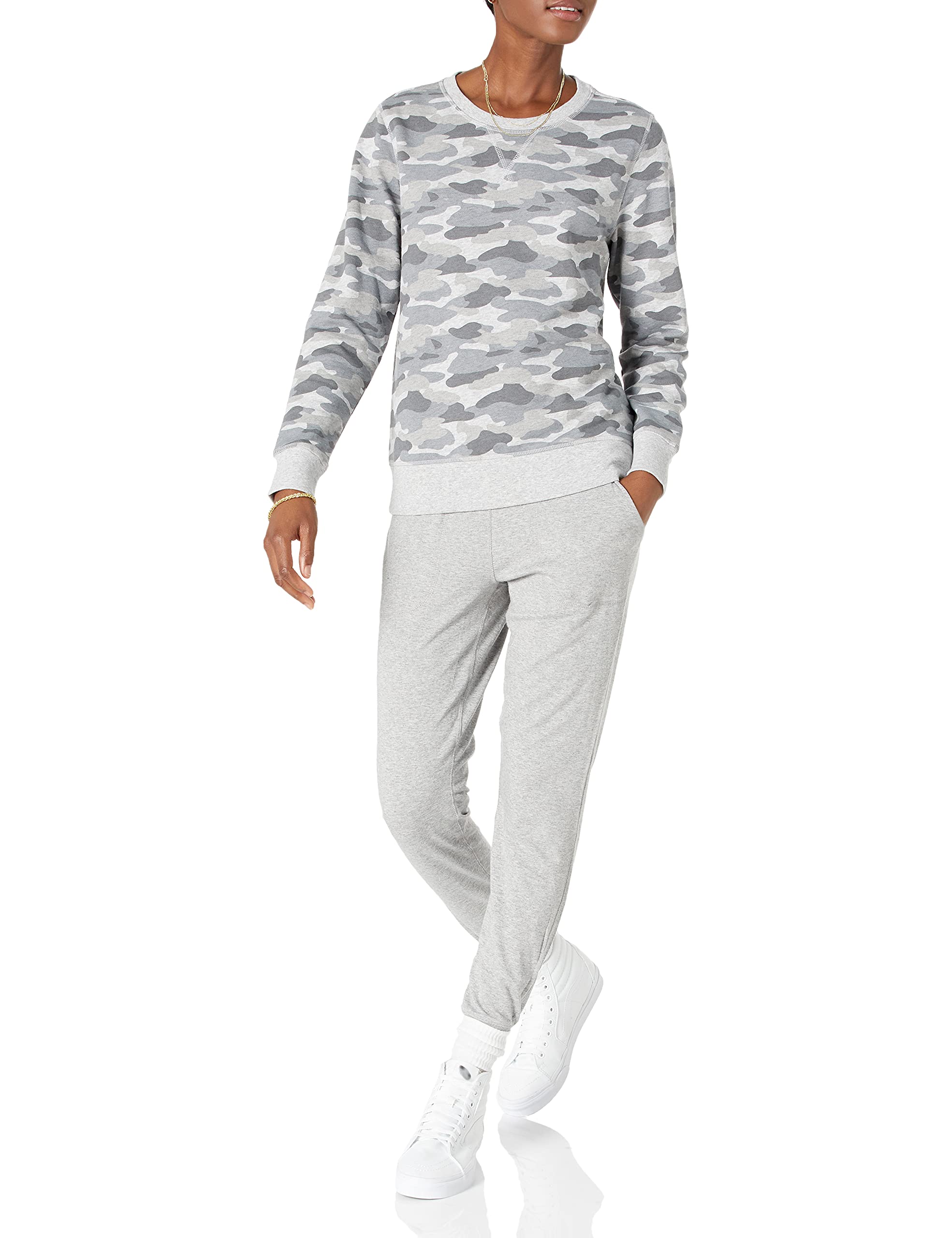 Amazon Essentials Felpa Girocollo in Pile di French Terry (Taglie Forti Disponibili) Donna