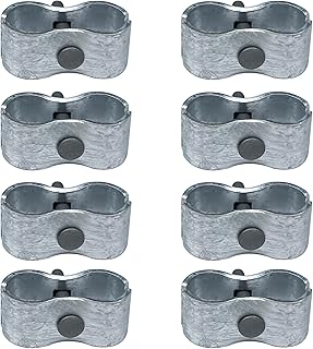 8 Set Dog Kennel Panel Clamps, Chain Link Fence Panel Clamps for Round Pipe Panel Frame with 1-3/8"/32mm Diameter, Saddle Clamps for Dog Kennels & Chain Link Fence.