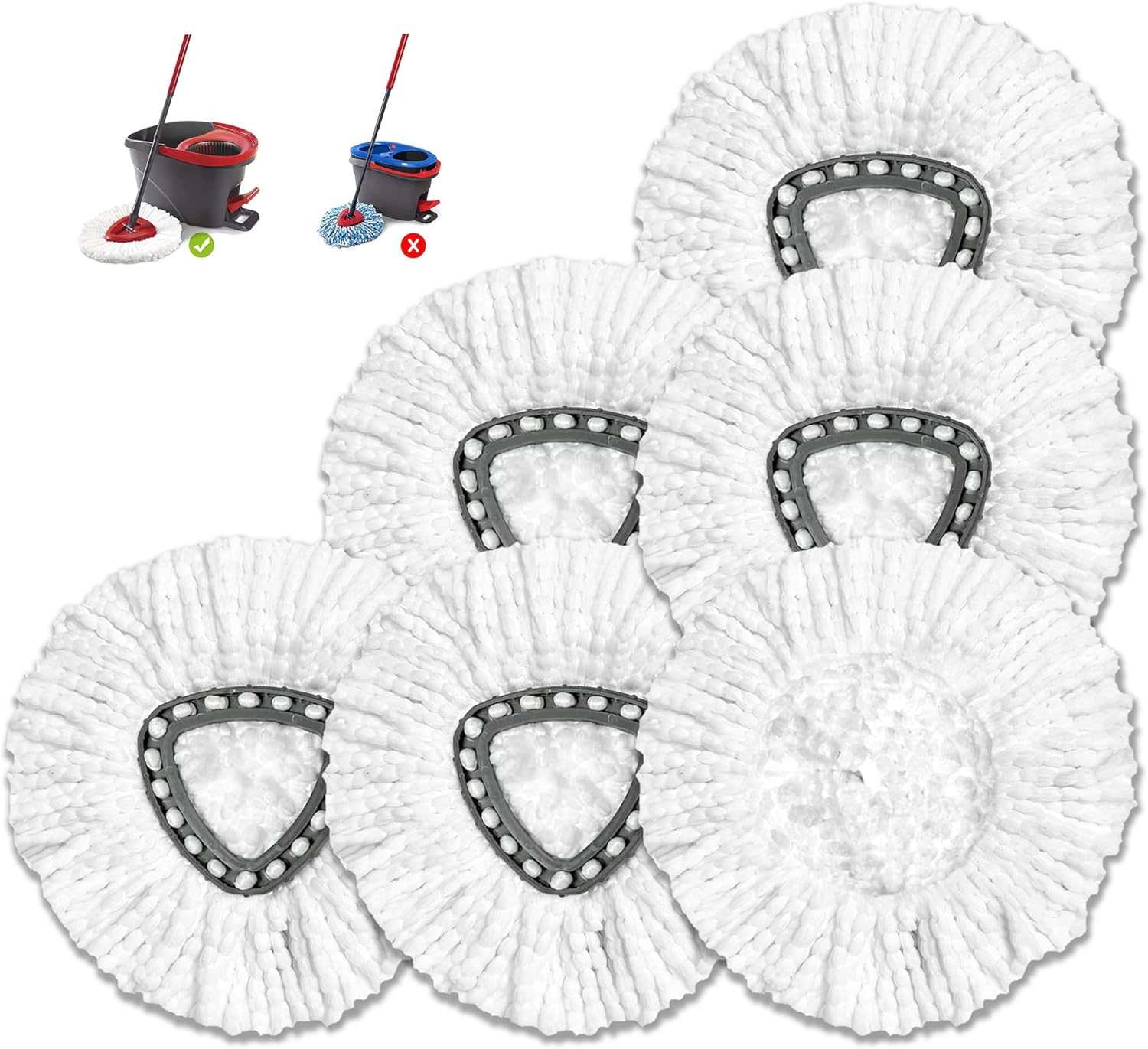 6 Pack O Cedar Mop Replacement Head forO Cedar EasyWring