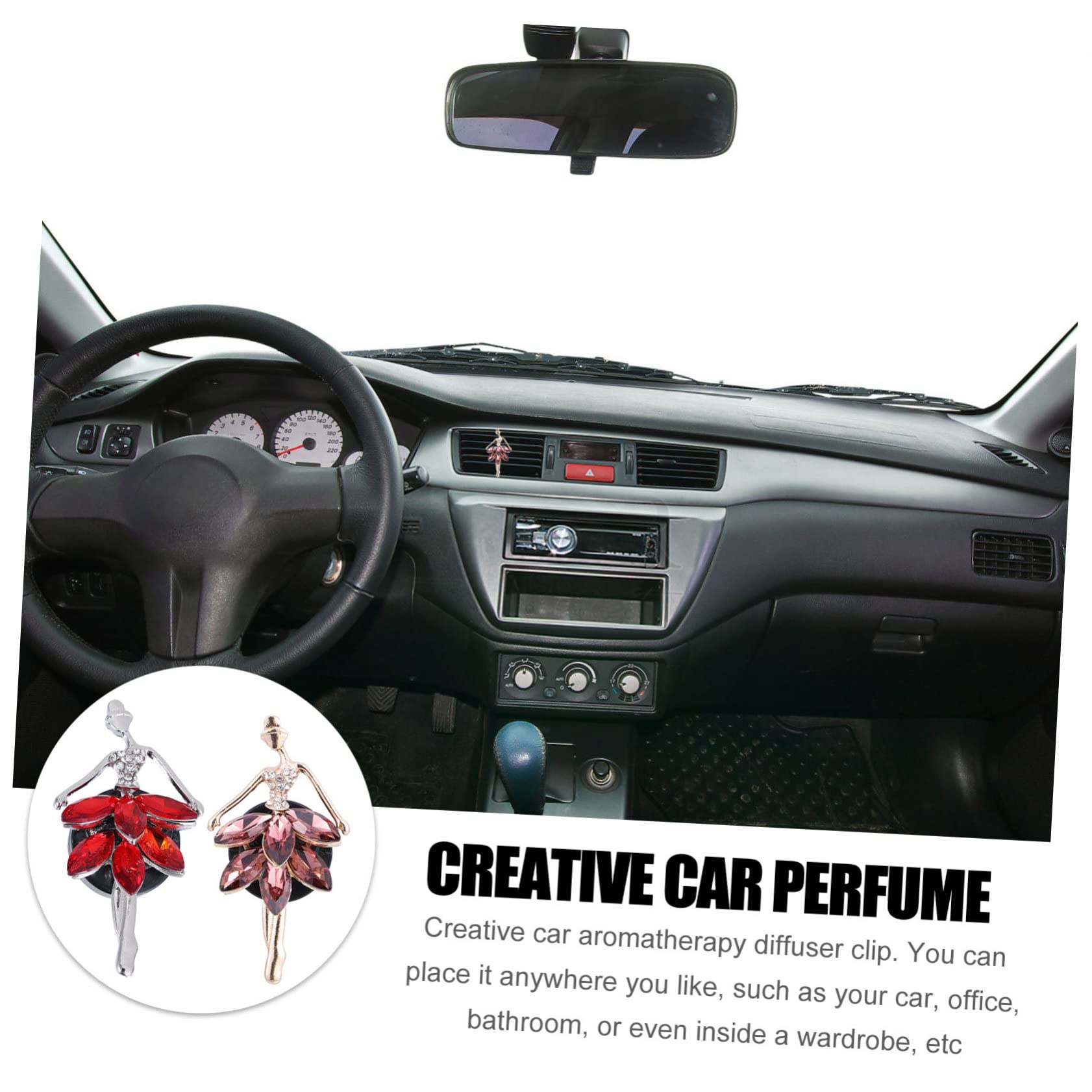 SOLUSTRE 3 Set Di Clip Per Profumo Per Auto in Metallo A Forma Di Ragazze Diffusore Per Auto Diffusore Di Odori Clip 2 Pezzi * 3