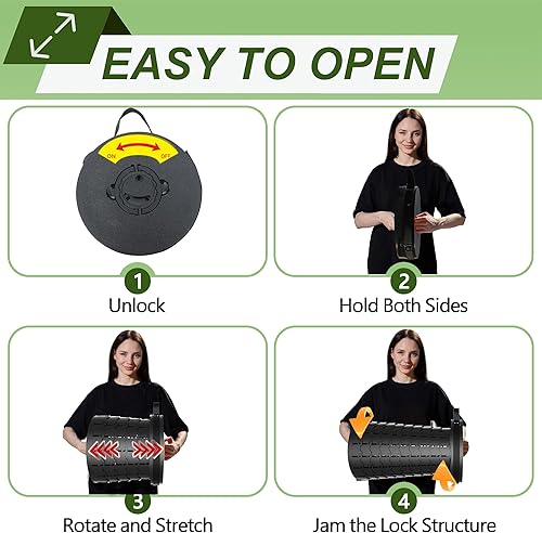 Miniatura 7 de ALEVMOOM Taburete plegable XXL 2024 mejorado con cojín, más resistente y altura de 19.7 in, 11.8 in de profundidad, taburete telescópico ajustable