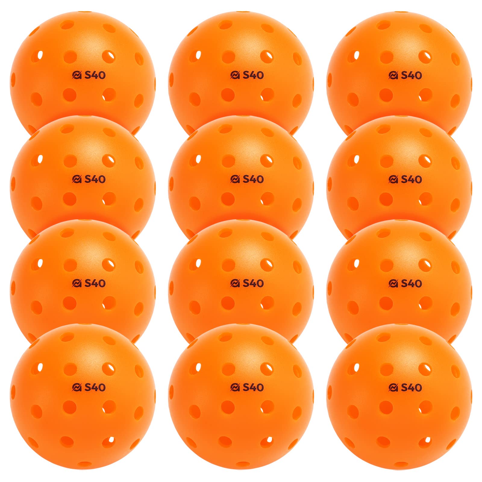 A11N S40 Outdoor Pickleball Balls- USA Pickleball Approved for Tournament Play, 3/6/12/50-Pack, Neon Green/Fuchsia/Tangerine