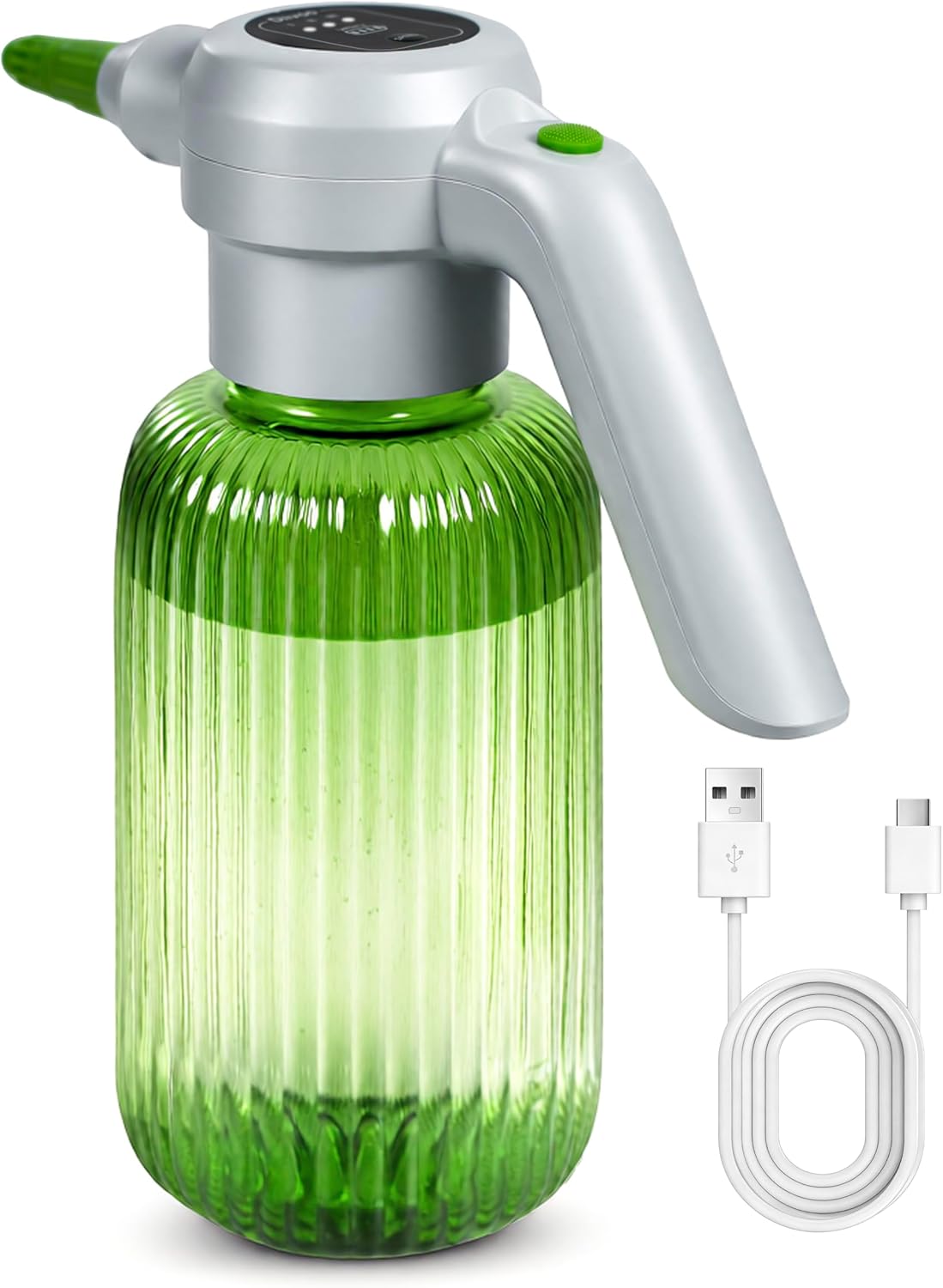 Diivoo Electric Spray Bottle 2L/0.5 Gallon, 3 Speed Flow Rechargeable Battery Powered Sprayer, Adjustable Nozzle Automatic Spray Bottle, Outdoor & Indoor Plant Sprayer for Garden