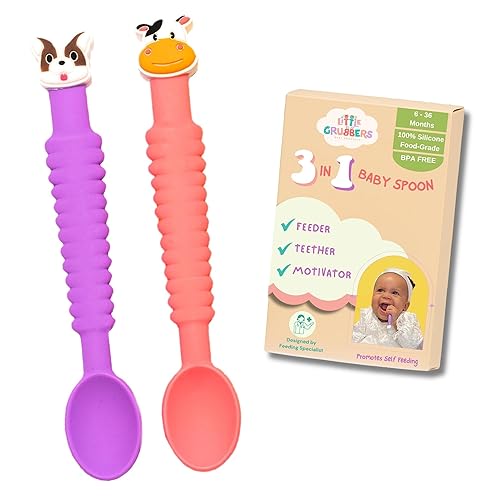 Miniatura 12 de Cuchara de silicona 3 en 1 para bebé de alimentación autónoma durante más de 6 meses, cuchara mordedor pediátrica diseñada por OT, utensilios para