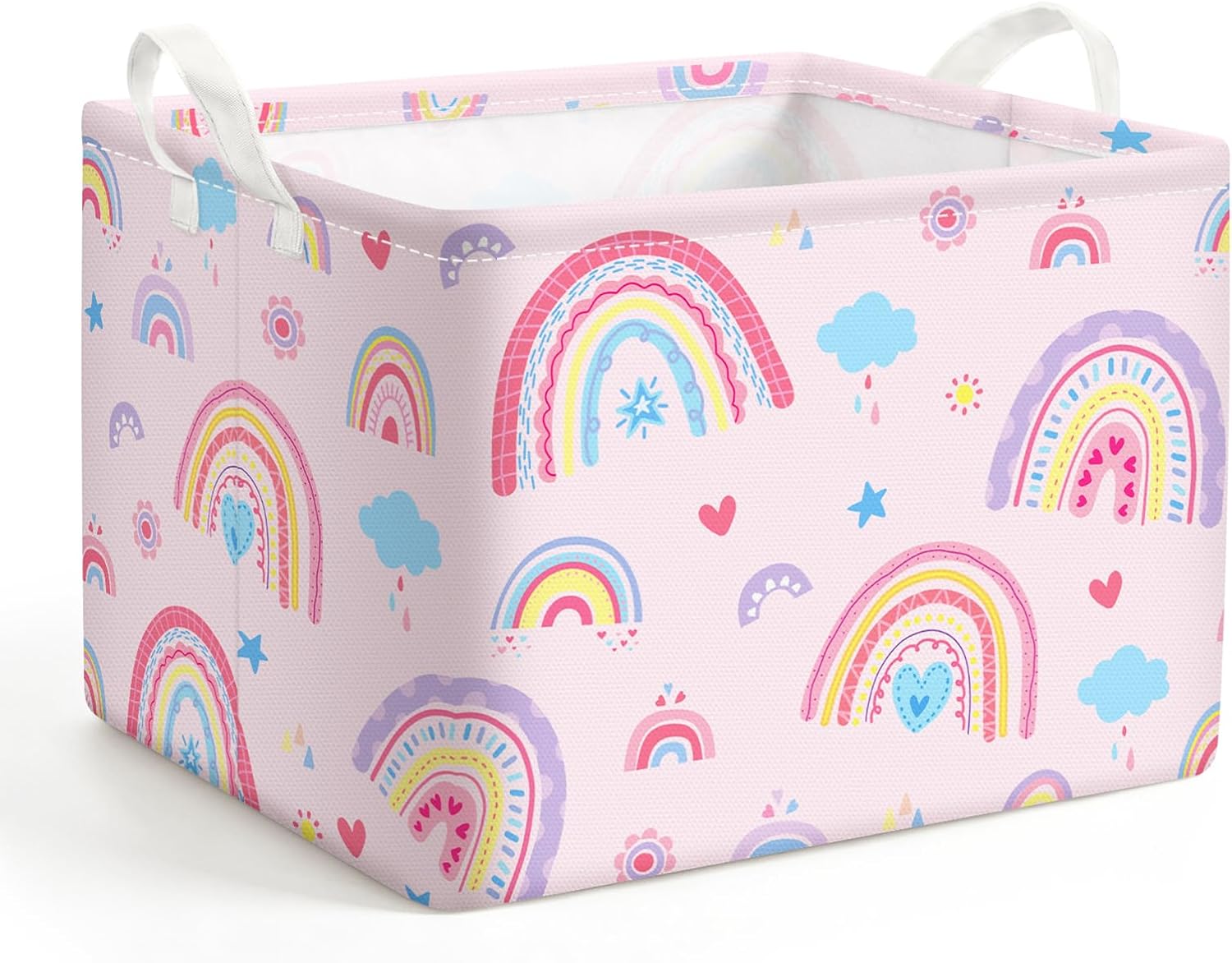 Kids Storage Bins with Handles, Rectangular Baby Baskets Organizer