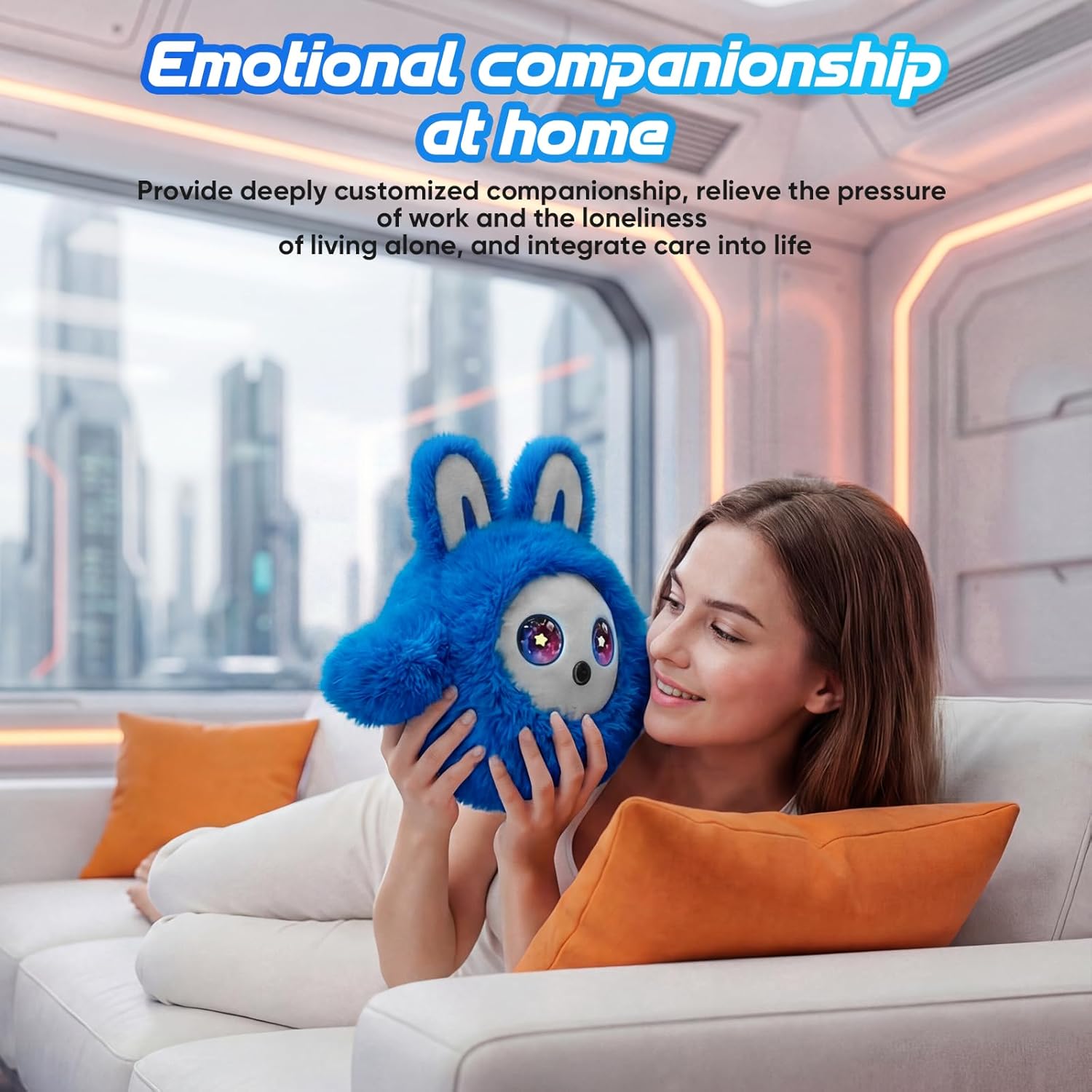 CVCBSER Smart Ai Companion Robot Cute Pet, Desk Robot Voice Chat gpt Emotional Interaction, Richness Expressiveness Ai Pet Robot for Adults Kids Chat (Grey Face)
