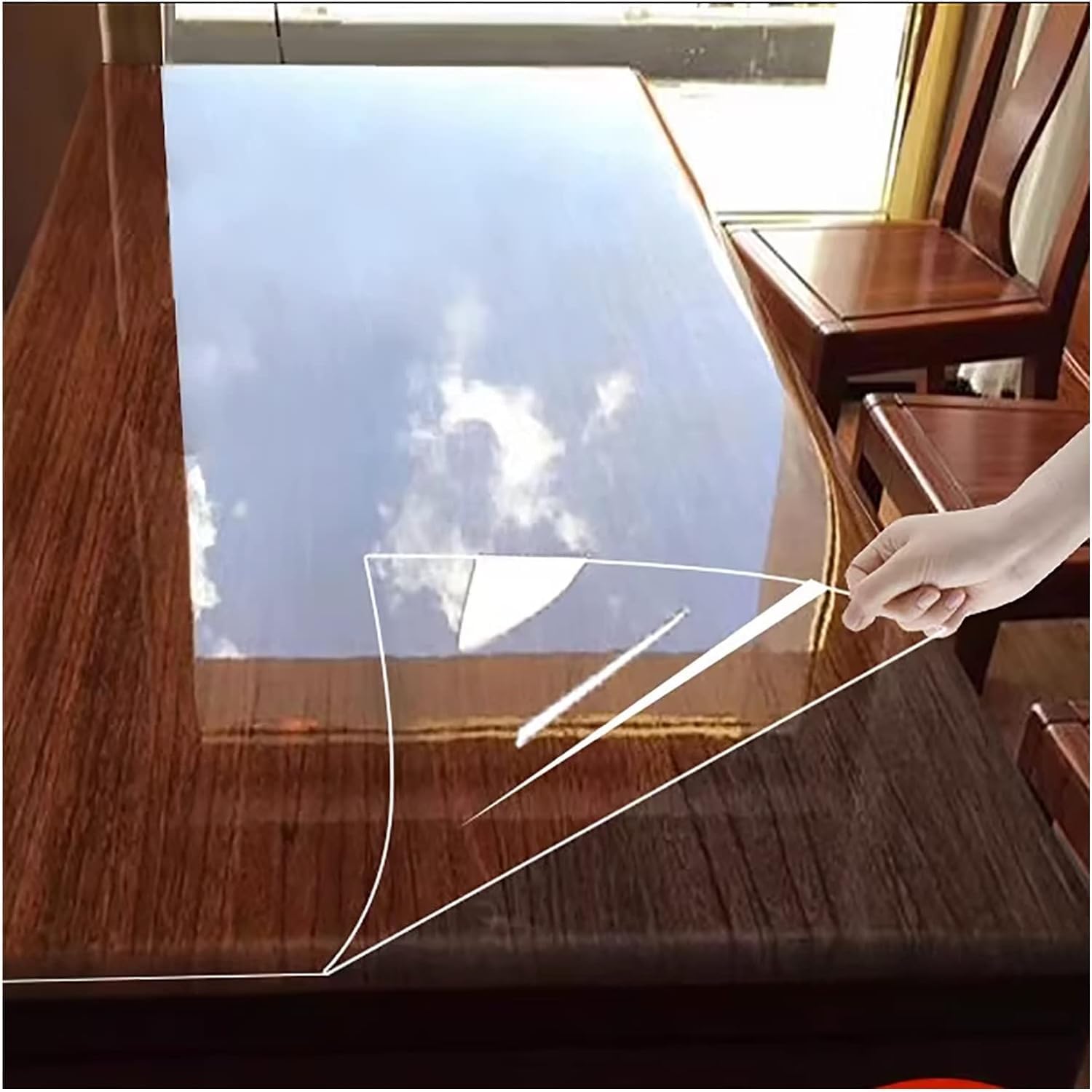SIA VENDORS 𝑪𝒍𝒆𝒂𝒓 Countertop 𝑨𝒅𝒉𝒆𝒔𝒊𝒗𝒆 𝑷𝒓𝒐𝒕𝒆𝒄𝒕𝒐𝒓 Dining Table Stickers, Removable Protective Film Desktop Surface Protection Film, Transparent Plastic Sticky Film 12x100 Inch