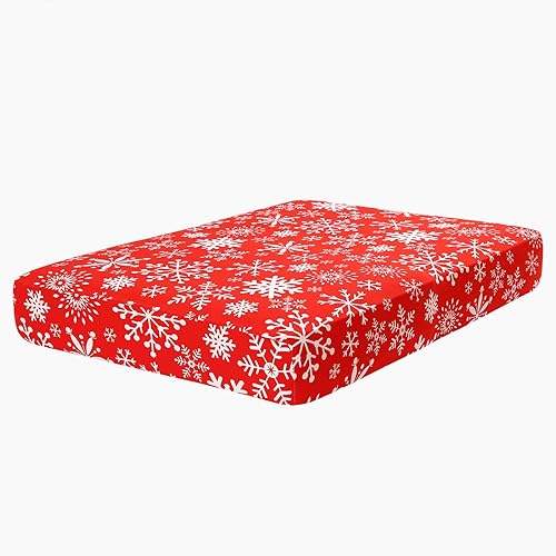 Miniatura 57 de hyha Fundas de cojín de sofá estampadas, fundas de sofá florales lavables para sofá de 3 cojines, fundas de cojín elásticas con patrón de Rojo y