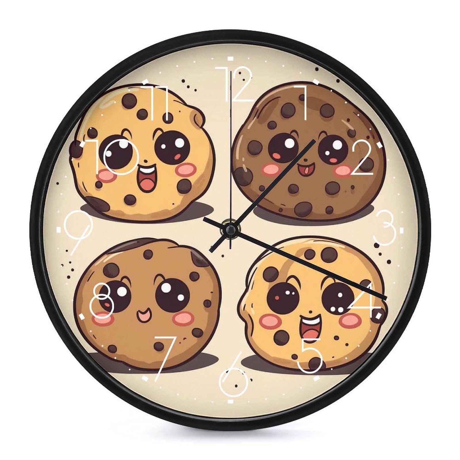 Horloge murale silencieuse sans tic-tac mouvement quartz à piles motif biscuits