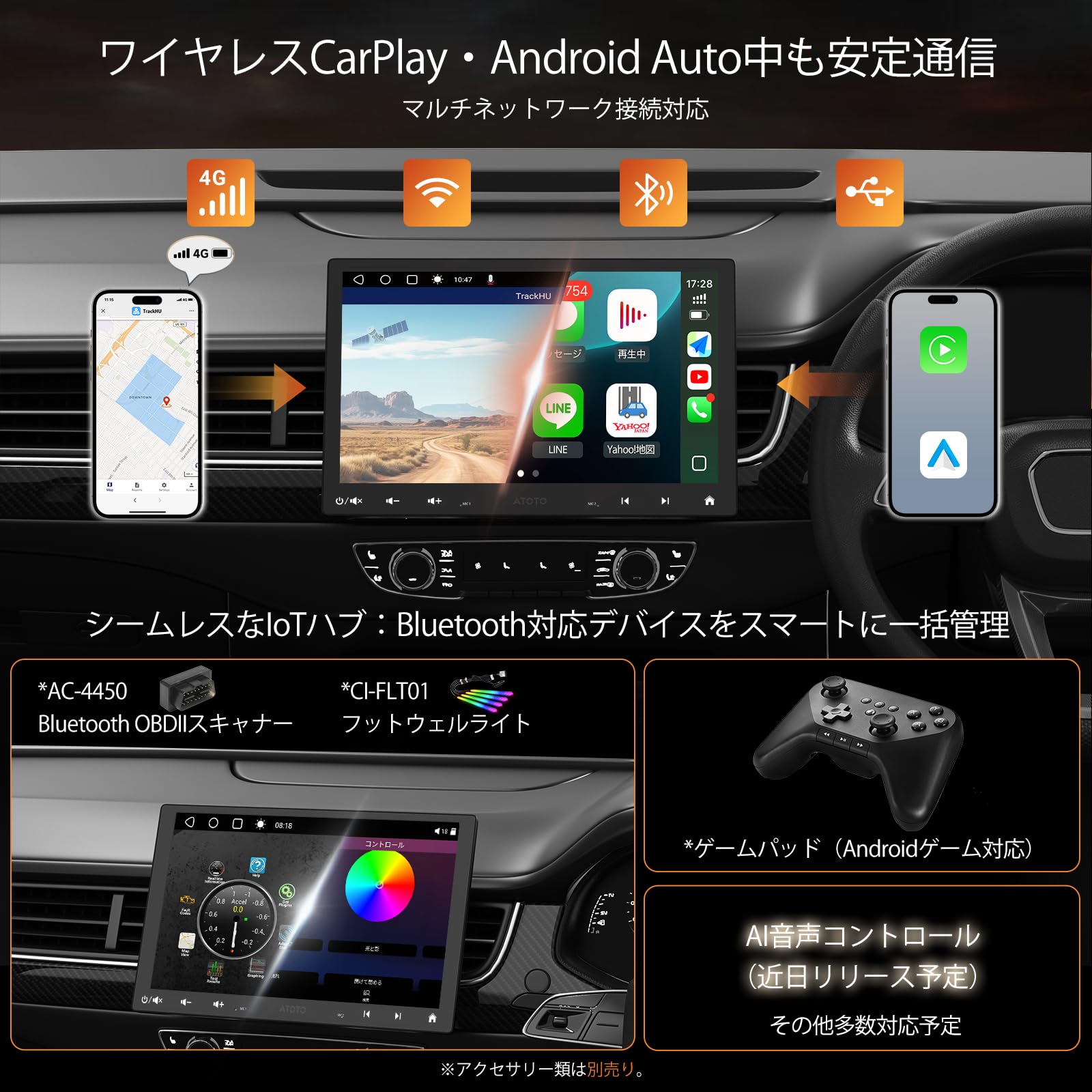 【新品未開封】ATOTOMOVE S8 Ultra 10.1インチ Amazon | ATOTOMOVE S8 Ultra 10.1インチ 1DIN ＆ 2DIN Android